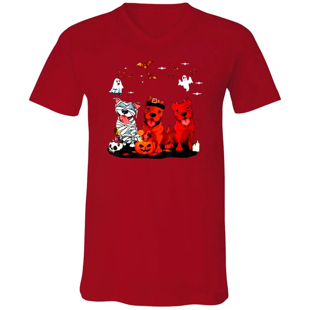 Unisex V-Neck T-Shirt - 41EQ1Y27 - Red - 3
