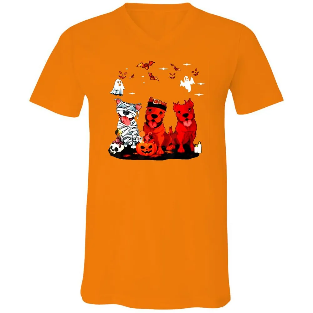 Unisex V-Neck T-Shirt - 41EQ1Y27 - Orange - 11