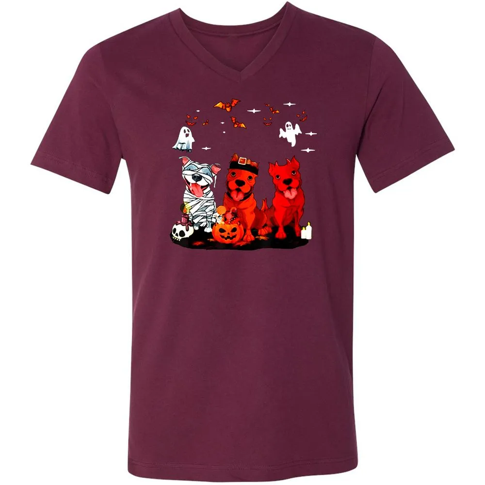 Unisex V-Neck T-Shirt - 41EQ1Y27 - Maroon - 6