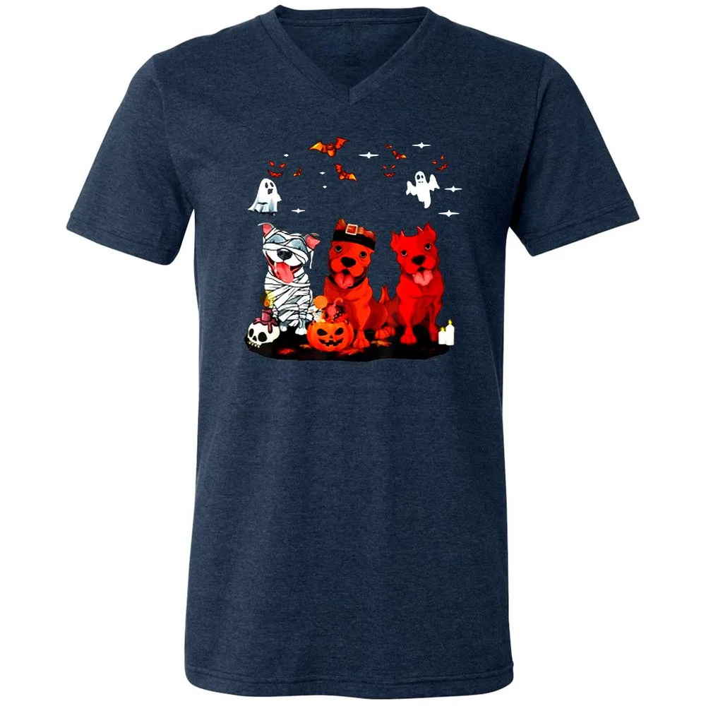 Unisex V-Neck T-Shirt - 41EQ1Y27 - Heather Navy - 15
