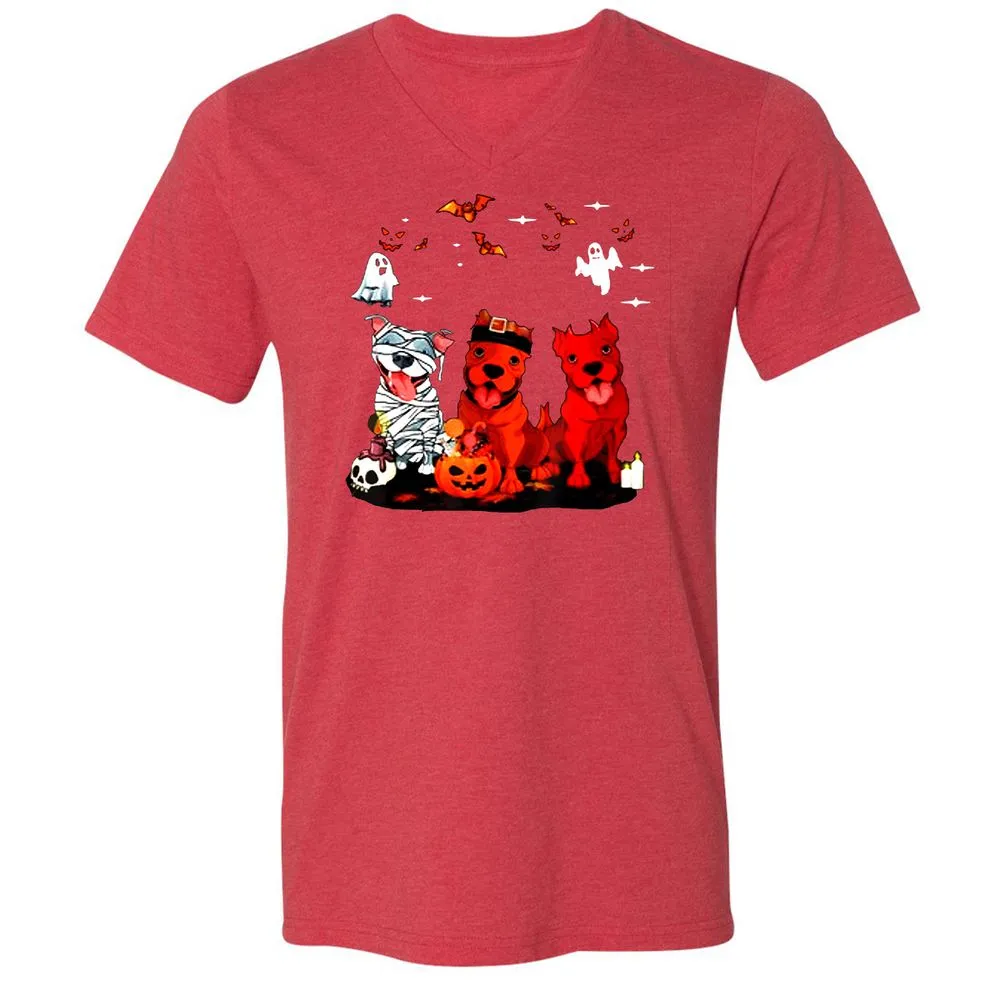 Unisex V-Neck T-Shirt - 41EQ1Y27 - Heather Red - 16