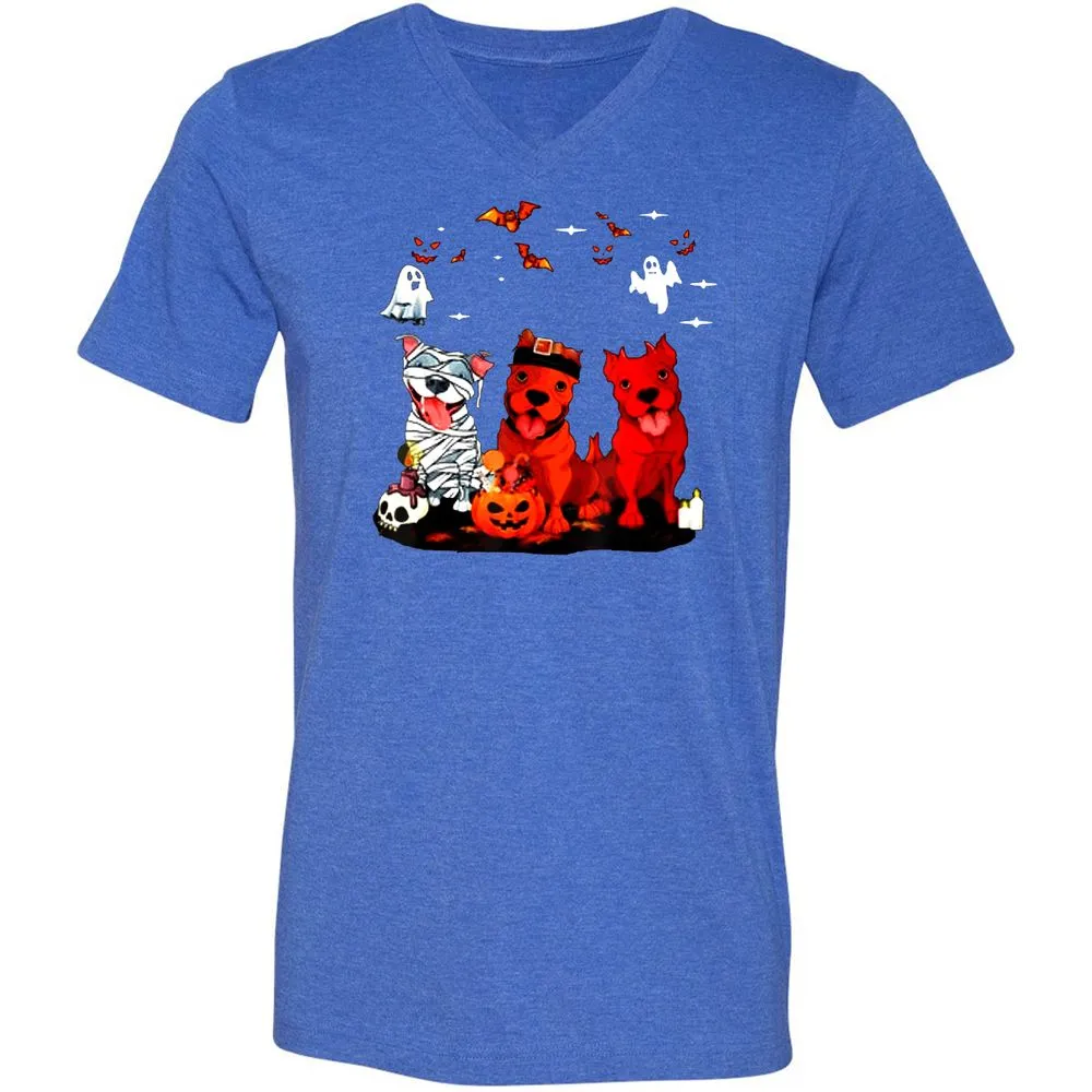 Unisex V-Neck T-Shirt - 41EQ1Y27 - Heather True Royal - 14
