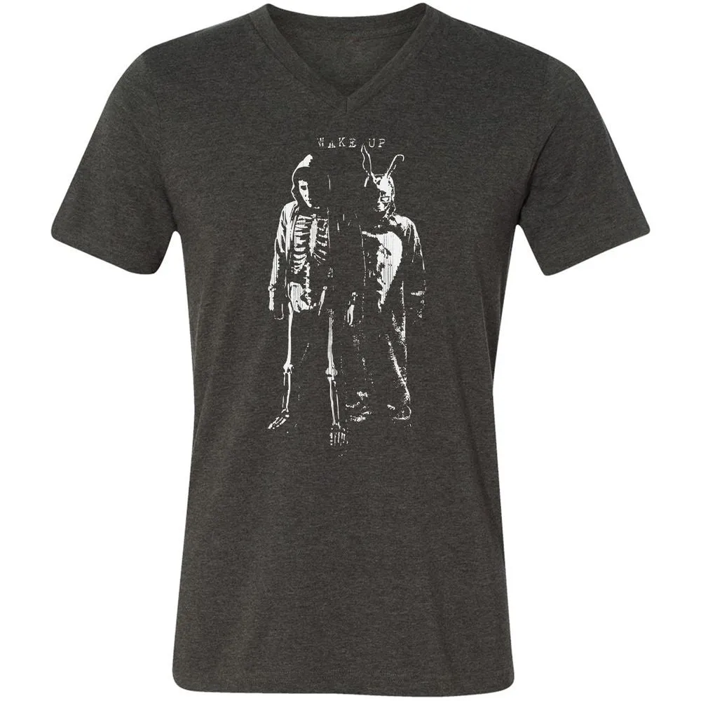 Unisex V-Neck T-Shirt - UEYGEB69 - Dark Grey Heather - 8