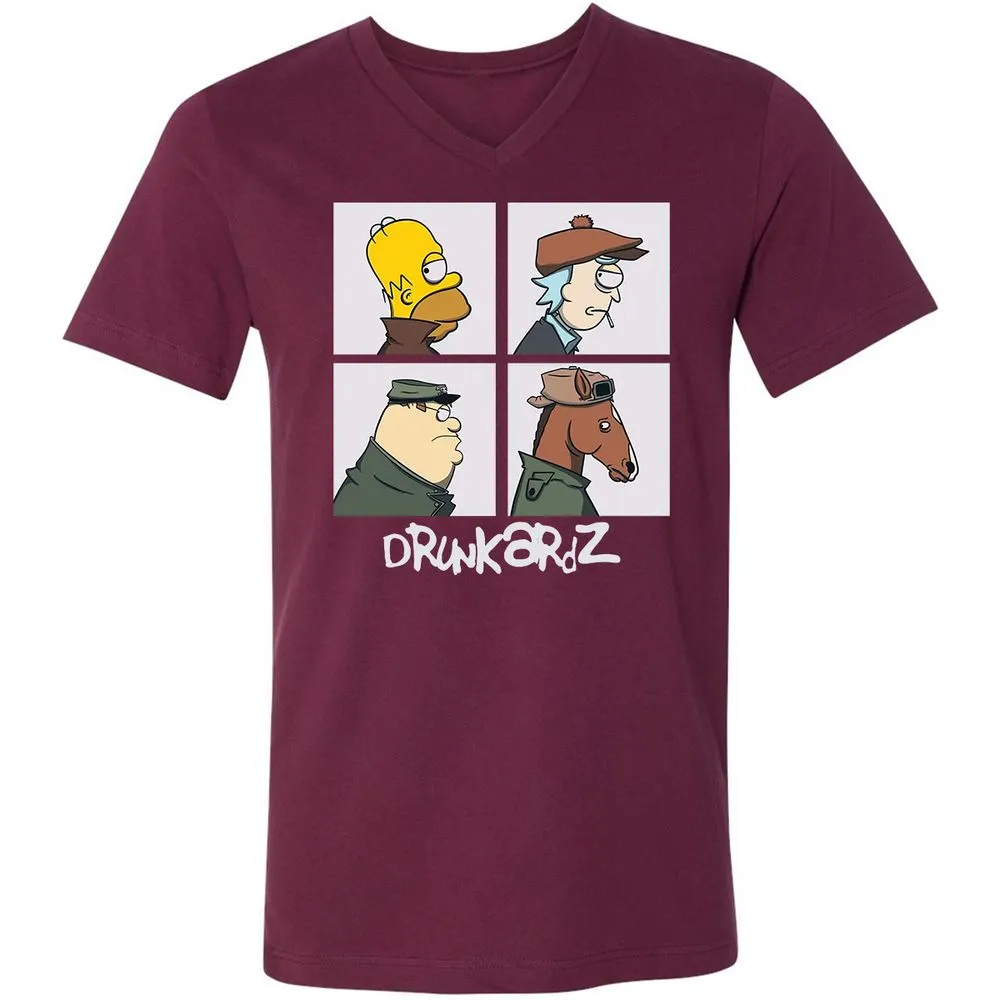 Unisex V-Neck T-Shirt - 99QQZYV4 - Maroon - 6