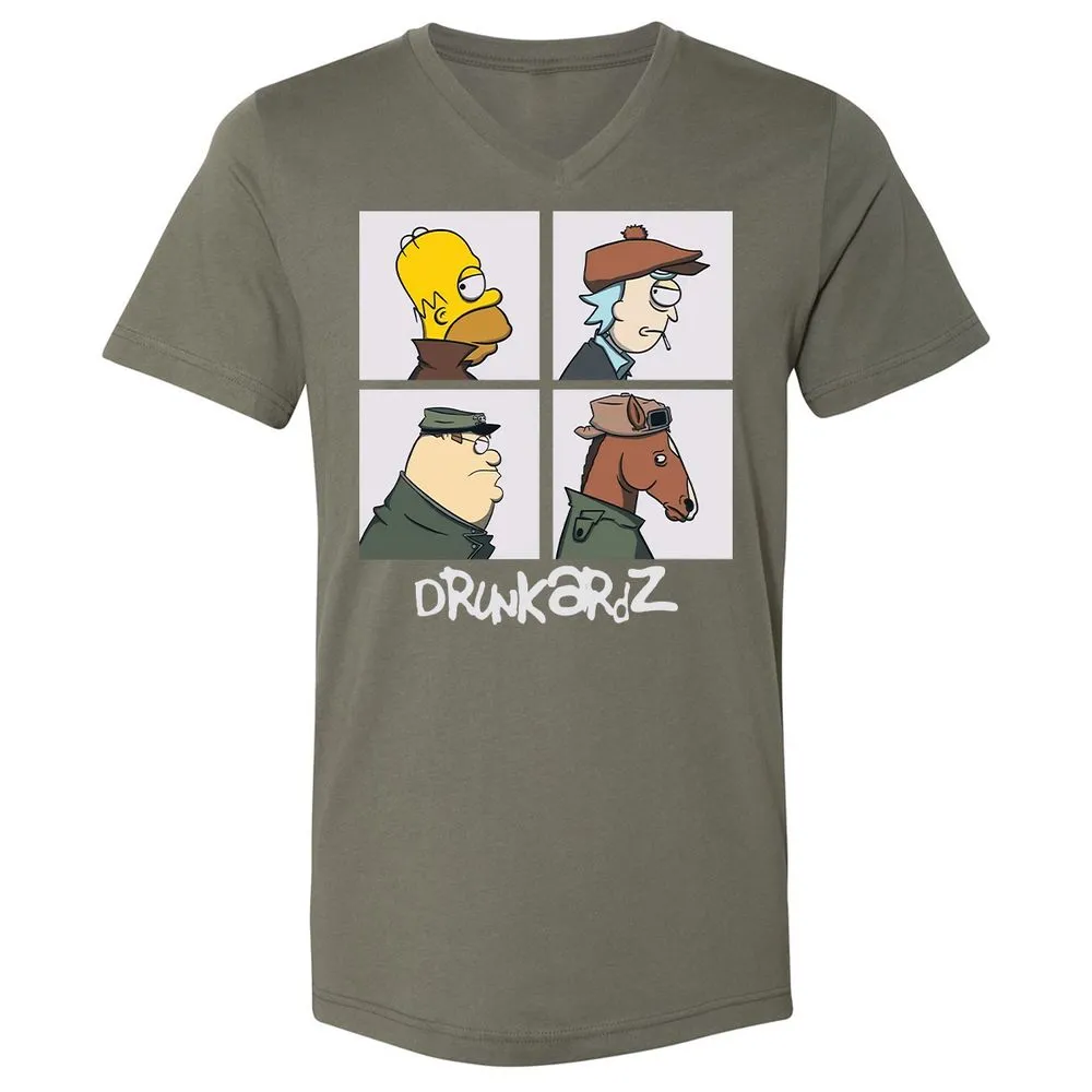 Unisex V-Neck T-Shirt - 99QQZYV4 - Military Green - 10