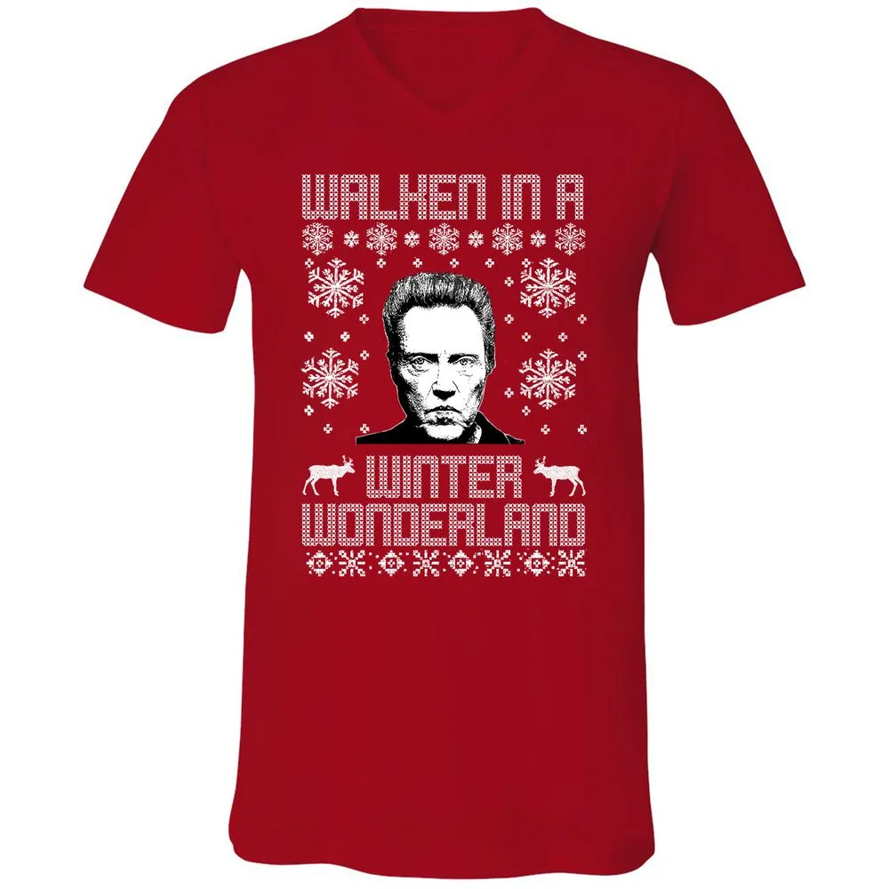 Unisex V-Neck T-Shirt - UHV5Q7KT - Red - 3