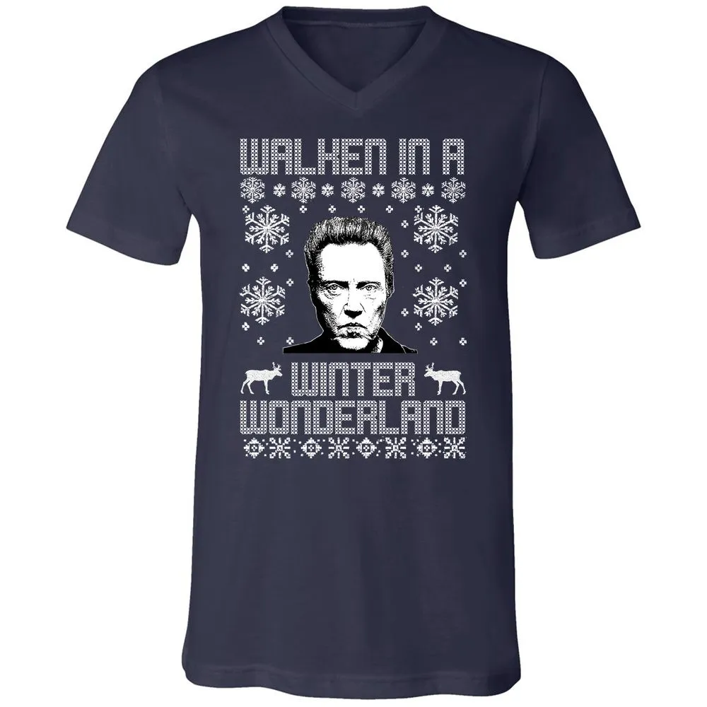Unisex V-Neck T-Shirt - UHV5Q7KT - Navy - 2