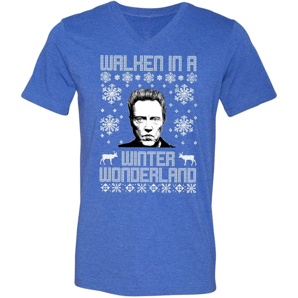 Unisex V-Neck T-Shirt - UHV5Q7KT - Heather True Royal - 14