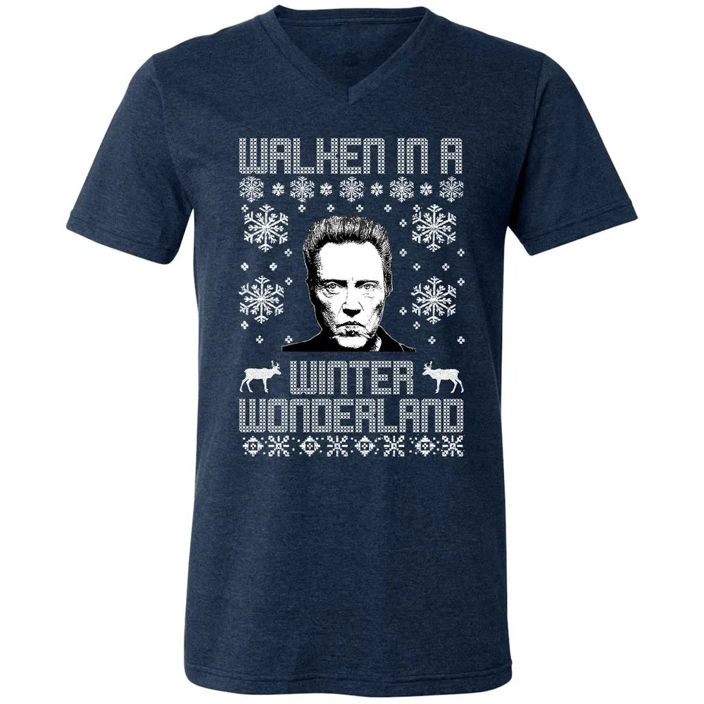 Unisex V-Neck T-Shirt - UHV5Q7KT - Heather Navy - 15