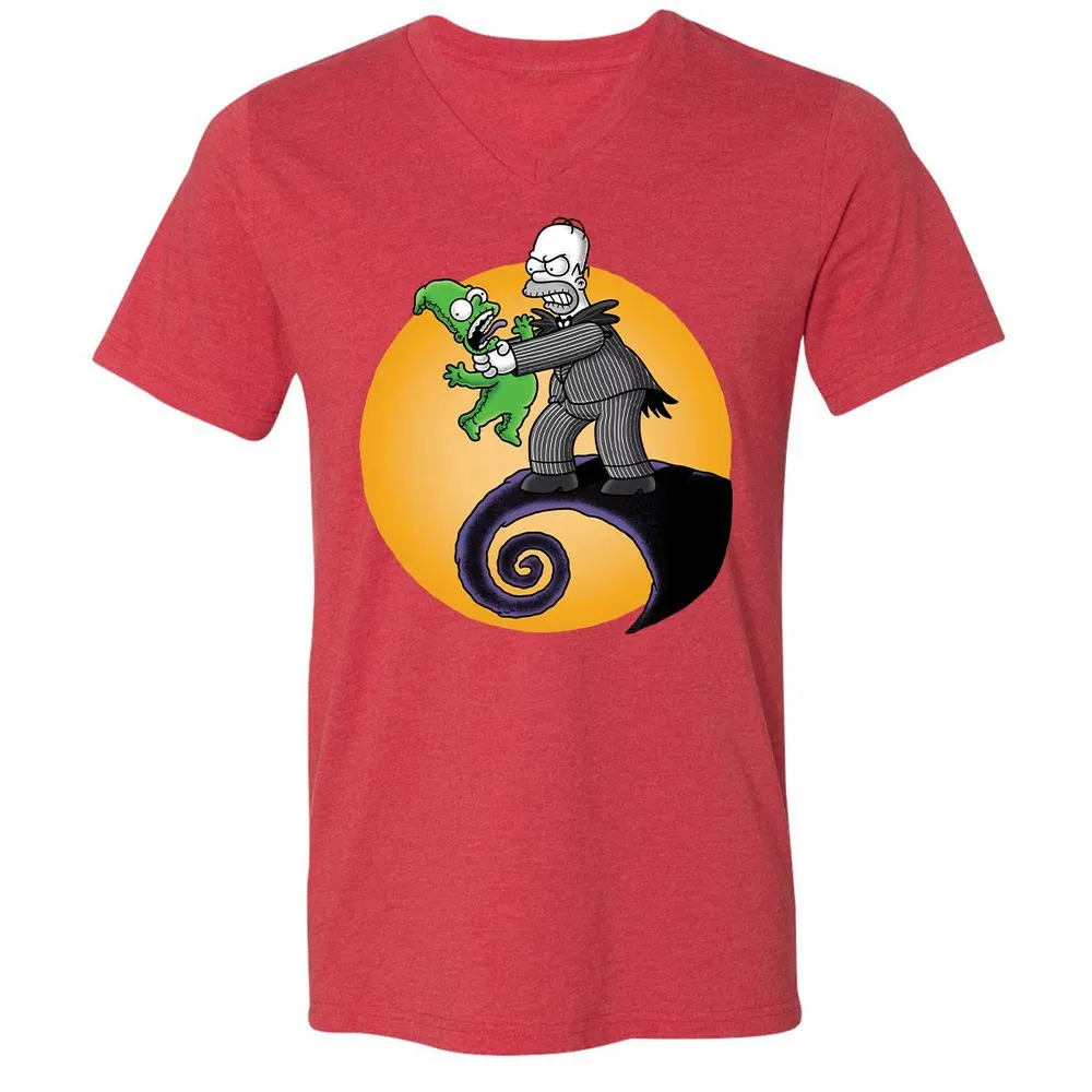 Unisex V-Neck T-Shirt - ZKTMZ4YA - Heather Red - 16