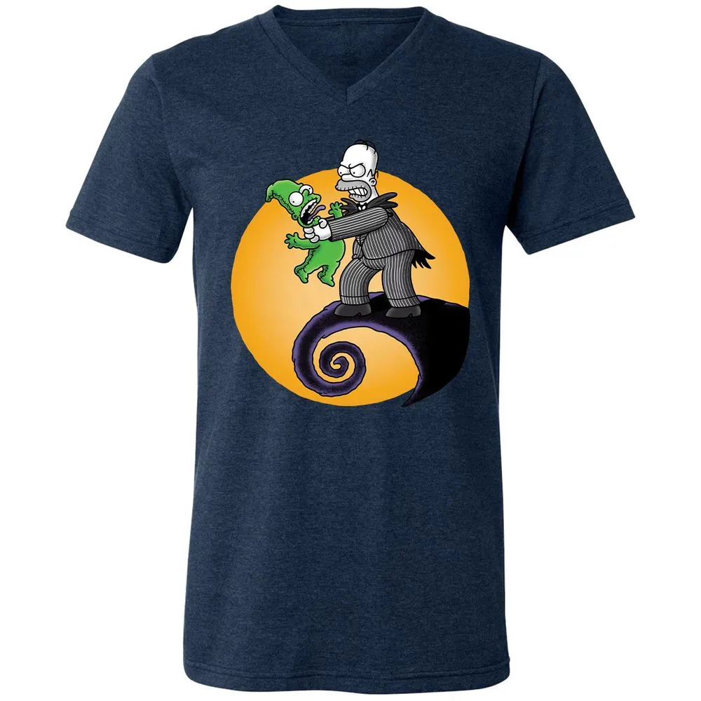 Unisex V-Neck T-Shirt - ZKTMZ4YA - Heather Navy - 15