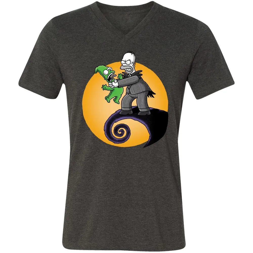 Unisex V-Neck T-Shirt - ZKTMZ4YA - Dark Grey Heather - 8