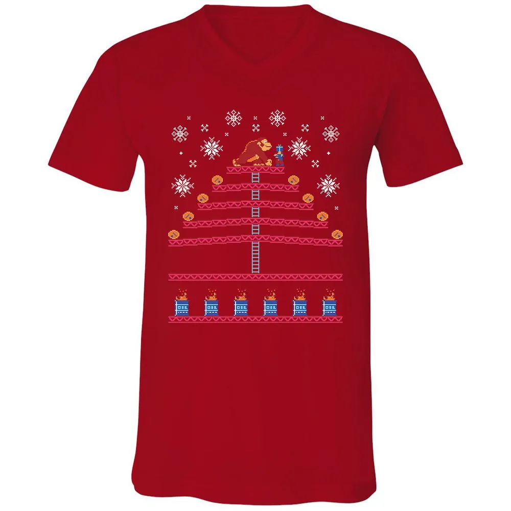 Unisex V-Neck T-Shirt - KQKNH9ZD - Red - 3
