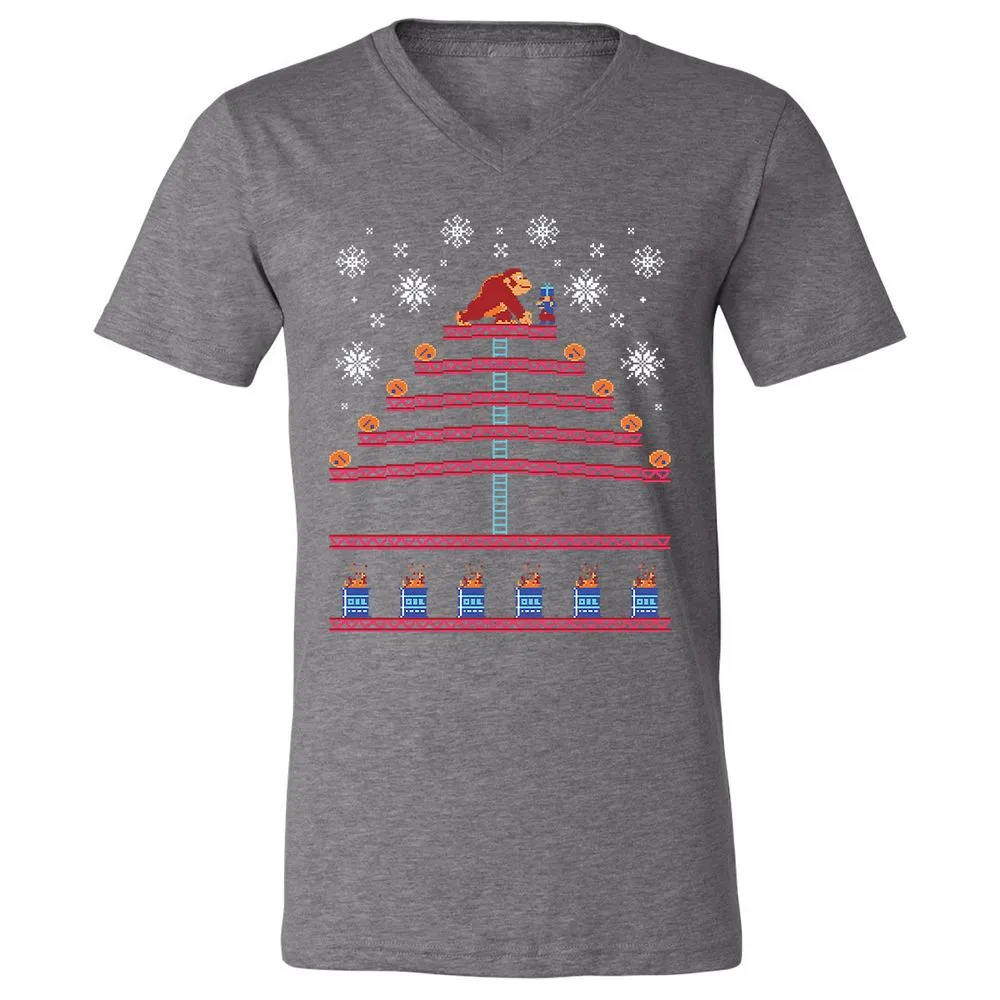 Unisex V-Neck T-Shirt - KQKNH9ZD - Deep Heather - 13