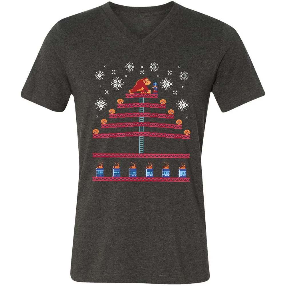Unisex V-Neck T-Shirt - KQKNH9ZD - Dark Grey Heather - 8