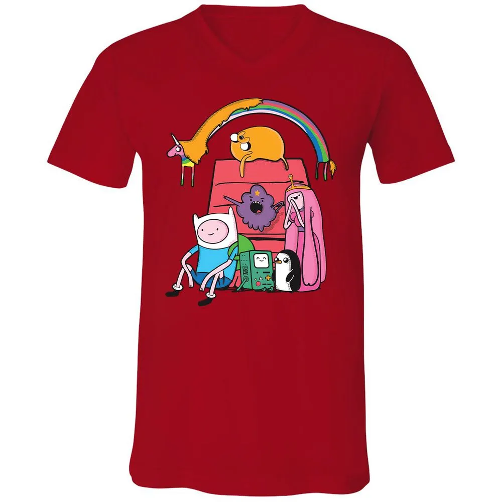 Unisex V-Neck T-Shirt - 4LPXVRDQ - Red - 3