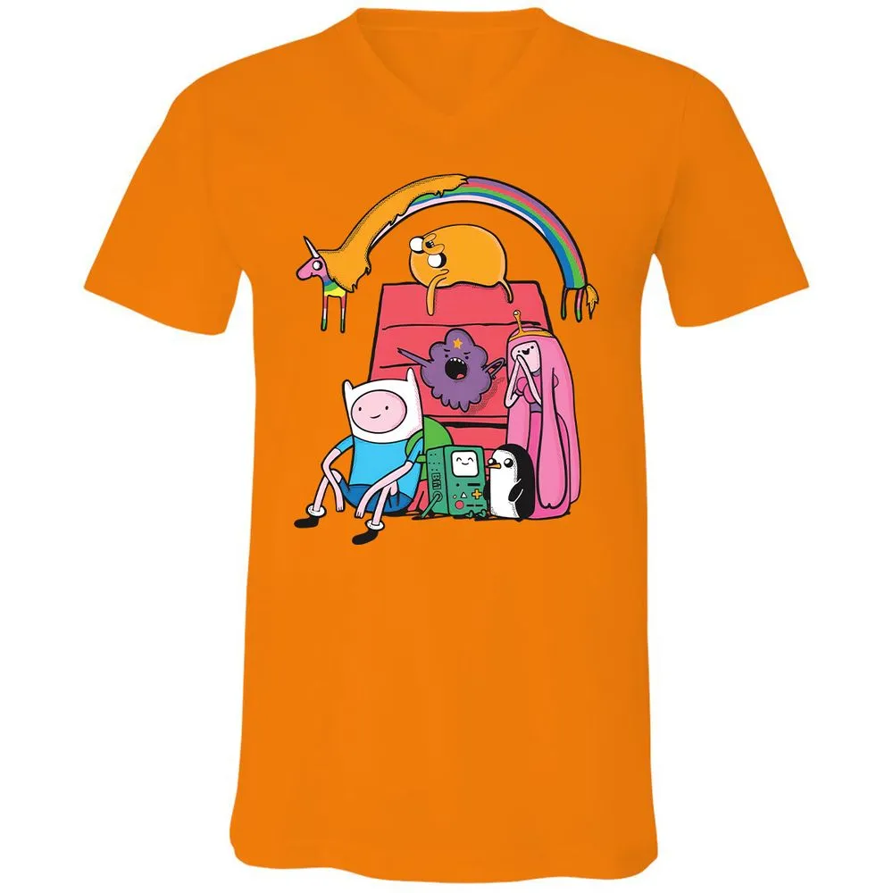 Unisex V-Neck T-Shirt - 4LPXVRDQ - Orange - 11