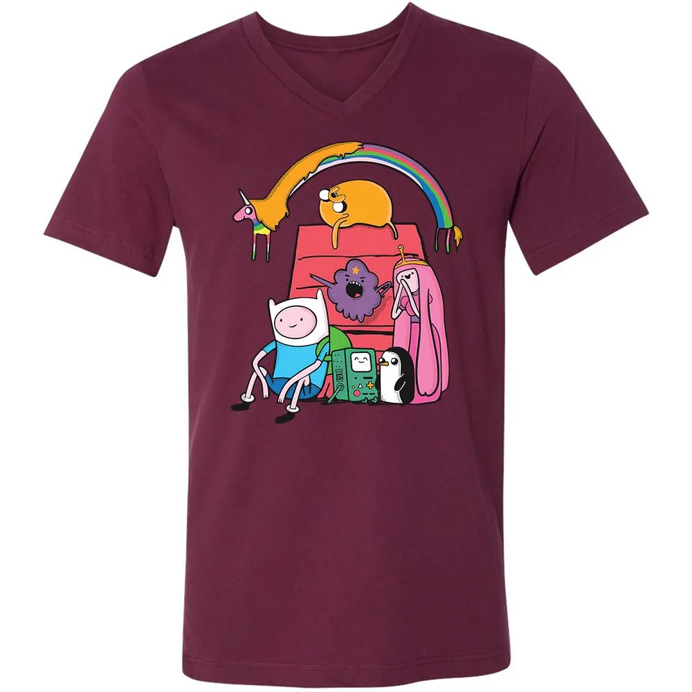 Unisex V-Neck T-Shirt - 4LPXVRDQ - Maroon - 6