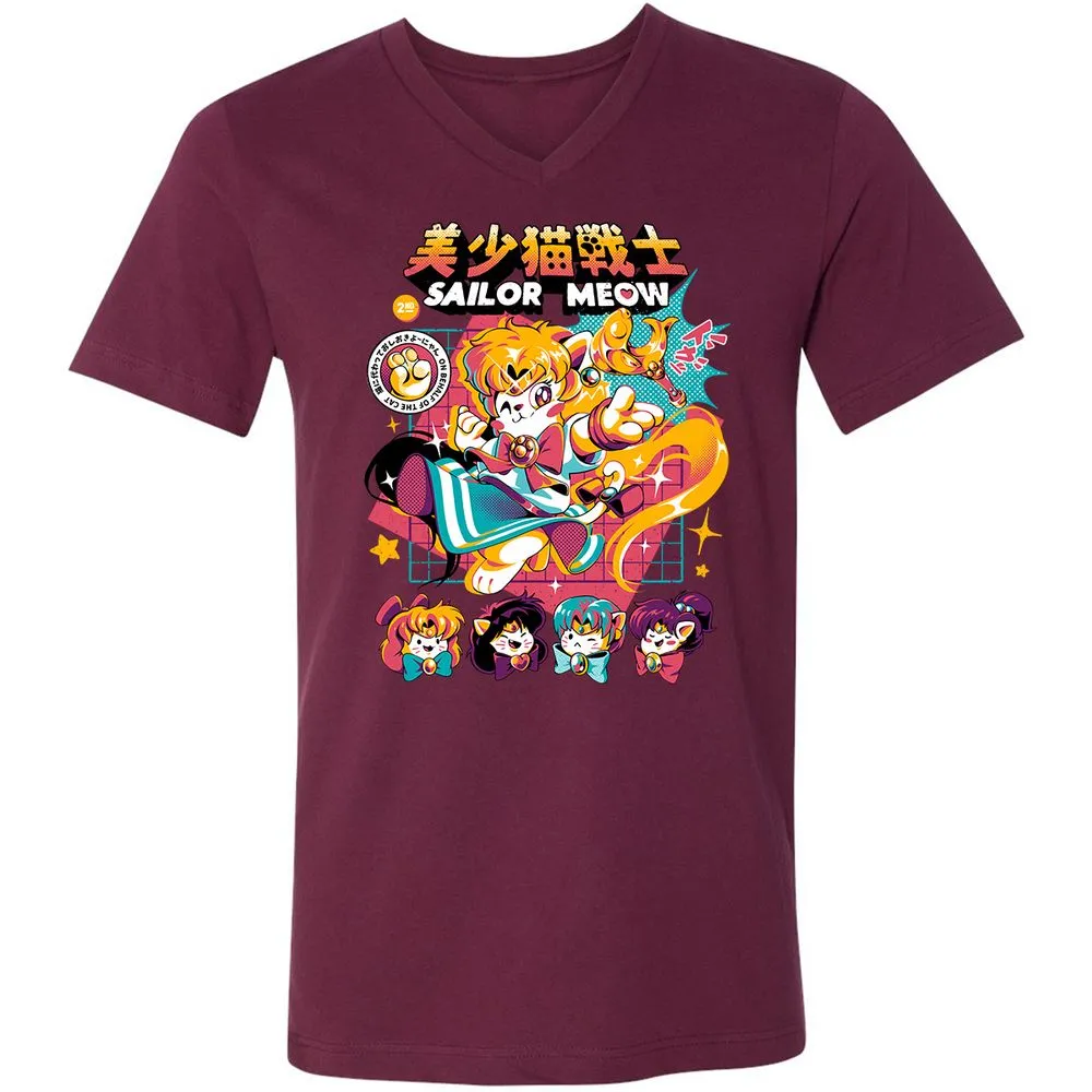 Unisex V-Neck T-Shirt - 2JX55DXD - Maroon - 6