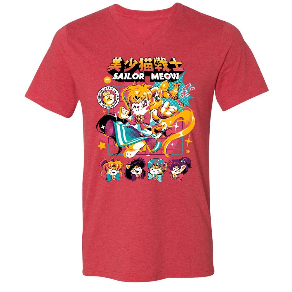 Unisex V-Neck T-Shirt - 2JX55DXD - Heather Red - 16