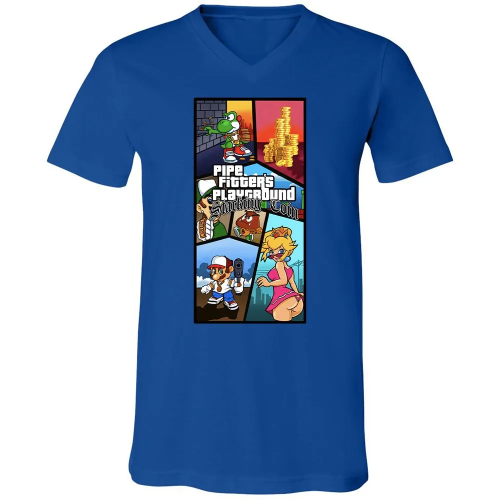 Unisex V-Neck T-Shirt - DYXCW3KN - True Royal - 4