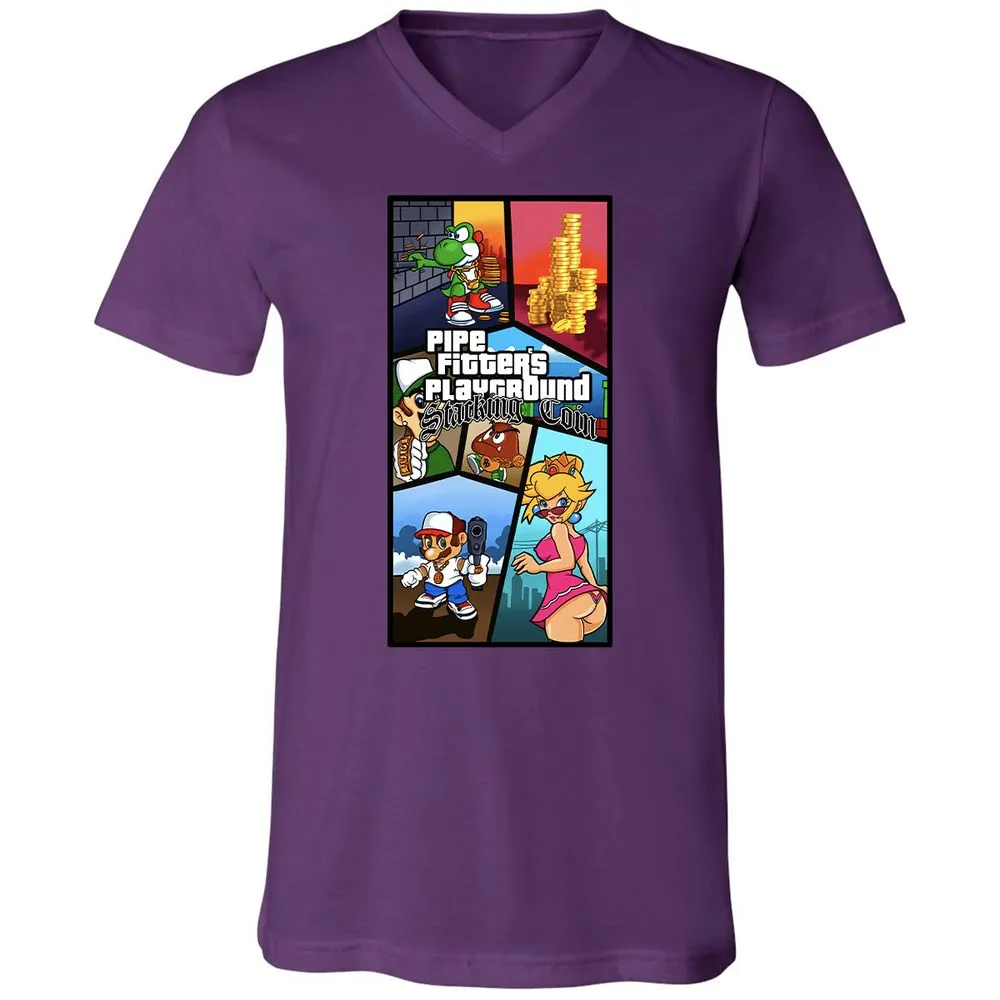 Unisex V-Neck T-Shirt - DYXCW3KN - Team Purple - 9