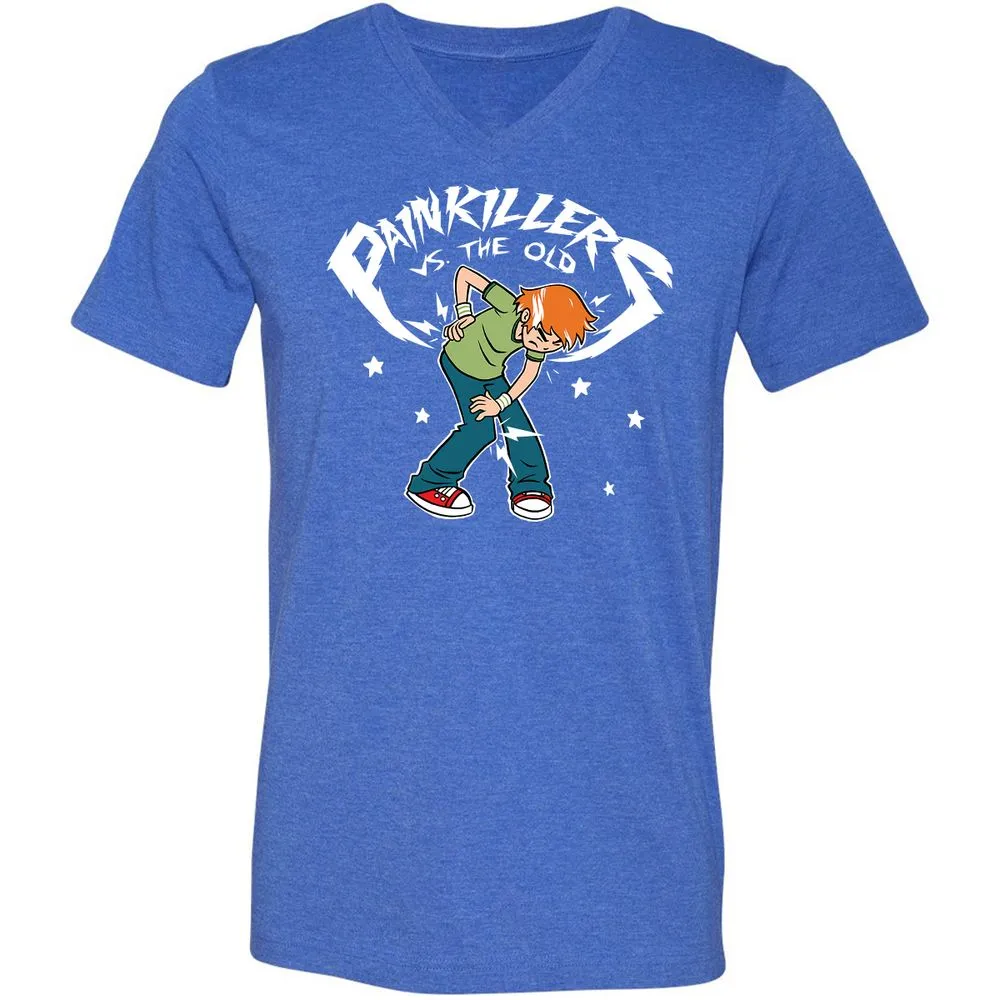 Unisex V-Neck T-Shirt - 7PQJ23S7 - Heather True Royal - 14
