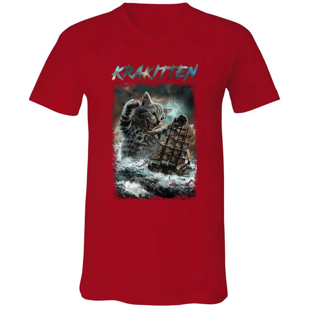 Unisex V-Neck T-Shirt - 2KDVBMXV - Red - 3