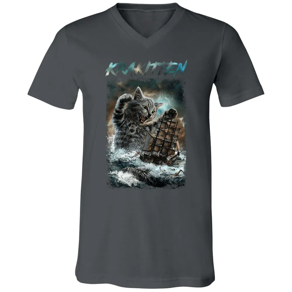 Unisex V-Neck T-Shirt - 2KDVBMXV - Asphalt - 12