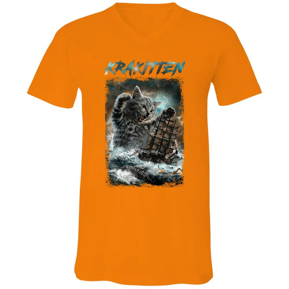 Unisex V-Neck T-Shirt - 2KDVBMXV - Orange - 11