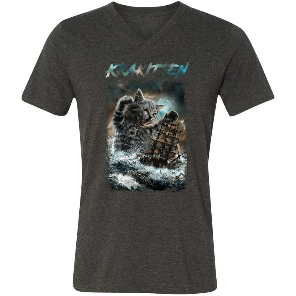 Unisex V-Neck T-Shirt - 2KDVBMXV - Dark Grey Heather - 8