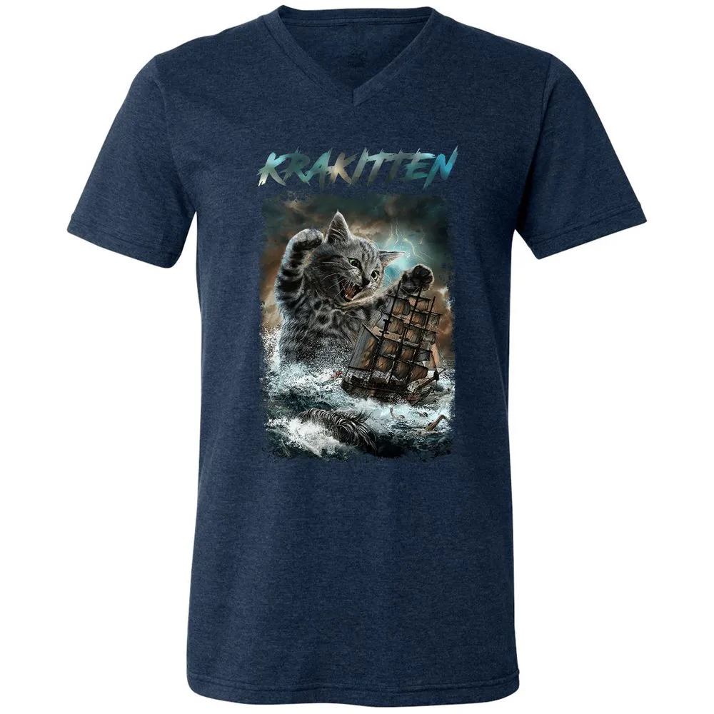 Unisex V-Neck T-Shirt - 2KDVBMXV - Heather Navy - 15