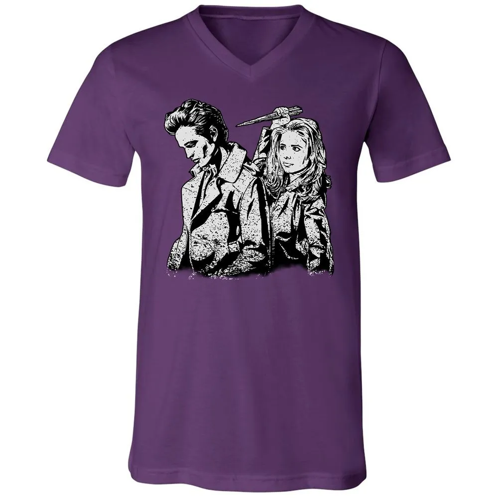 Unisex V-Neck T-Shirt - Y1GZSW33 - Team Purple - 9
