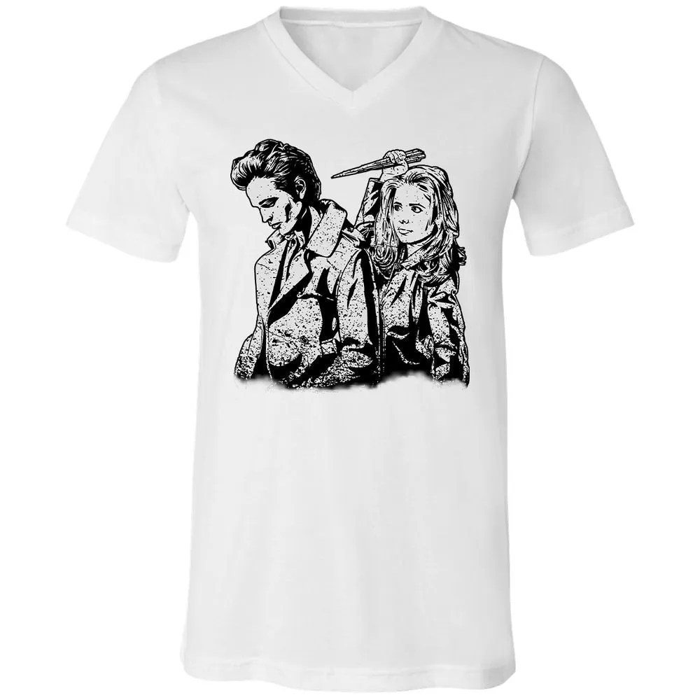 Unisex V-Neck T-Shirt - Y1GZSW33 - White - 5