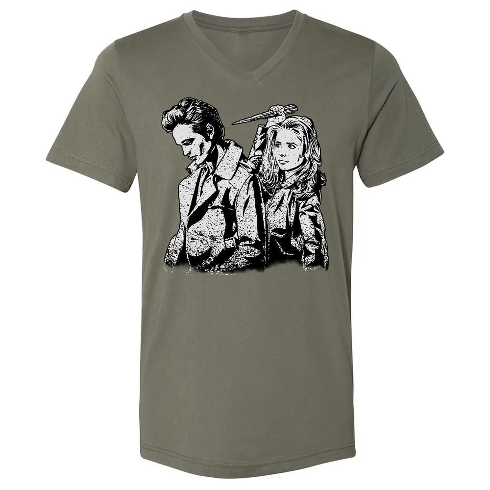Unisex V-Neck T-Shirt - Y1GZSW33 - Military Green - 10