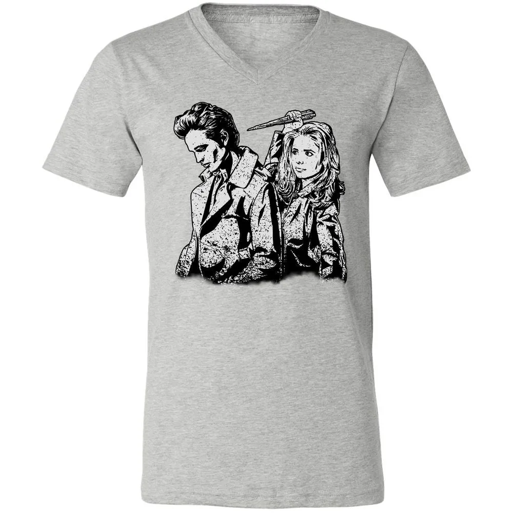 Unisex V-Neck T-Shirt - Y1GZSW33 - Athletic Heather - 7