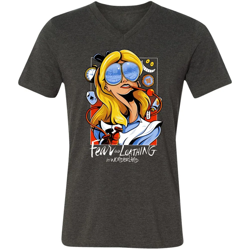 Unisex V-Neck T-Shirt - P7K7CRL8 - Dark Grey Heather - 8