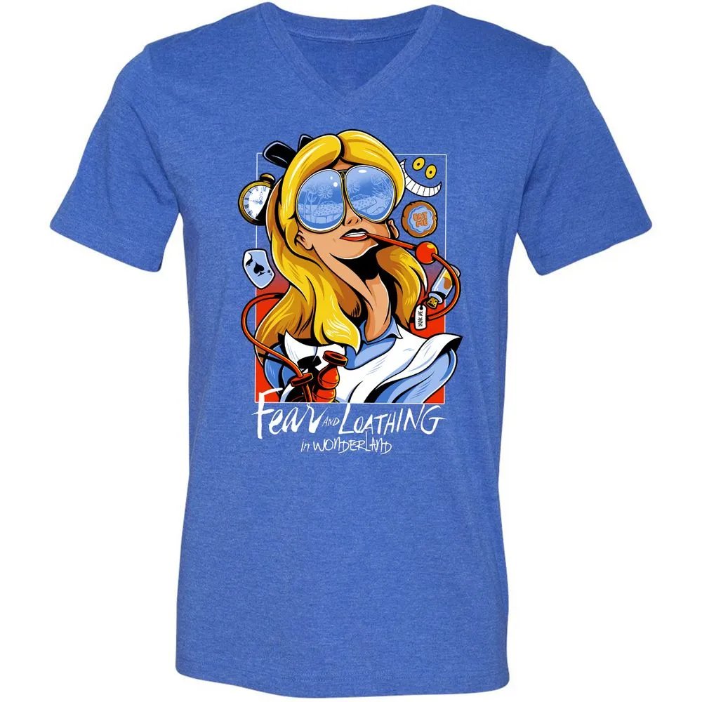 Unisex V-Neck T-Shirt - P7K7CRL8 - Heather True Royal - 14