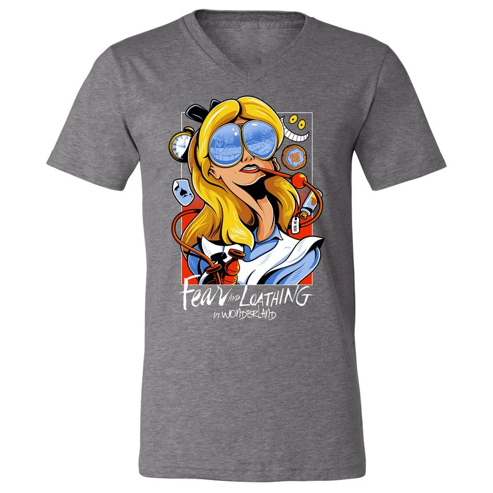 Unisex V-Neck T-Shirt - P7K7CRL8 - Deep Heather - 13