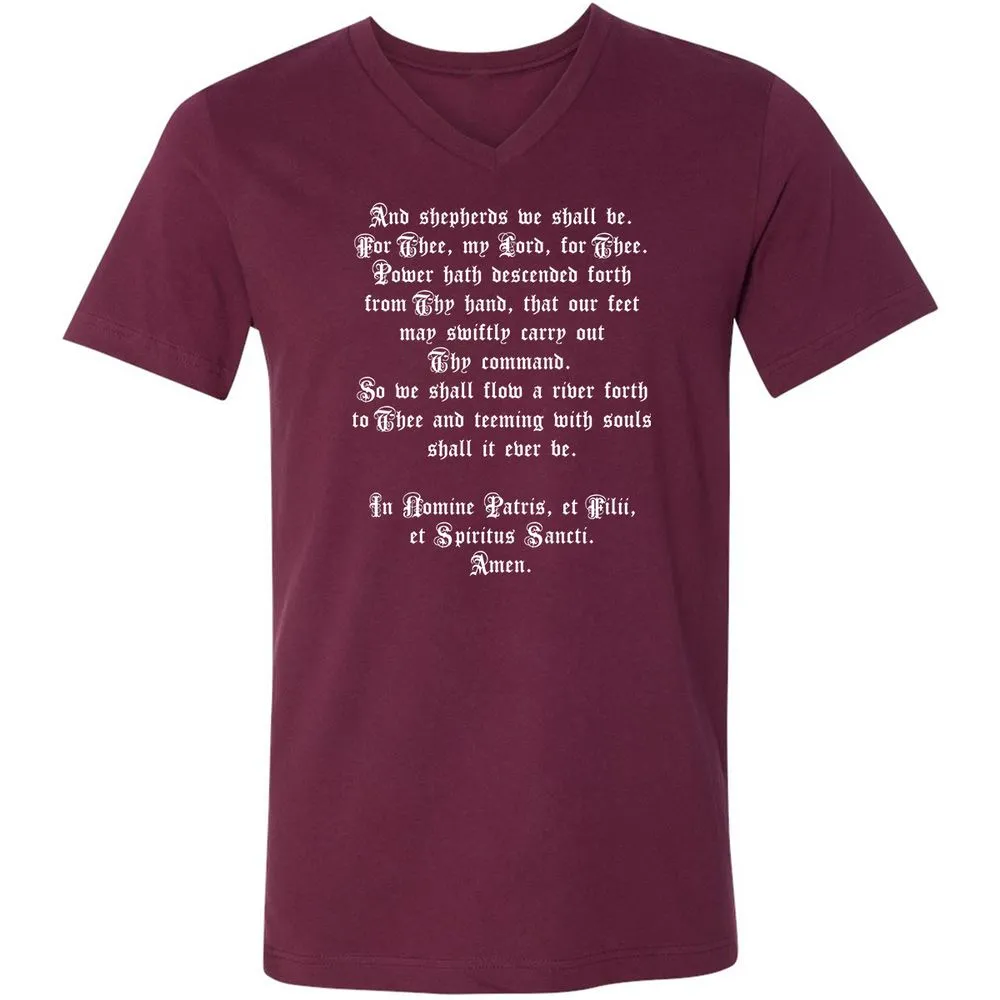 Unisex V-Neck T-Shirt - K8HJJFKW - Maroon - 6