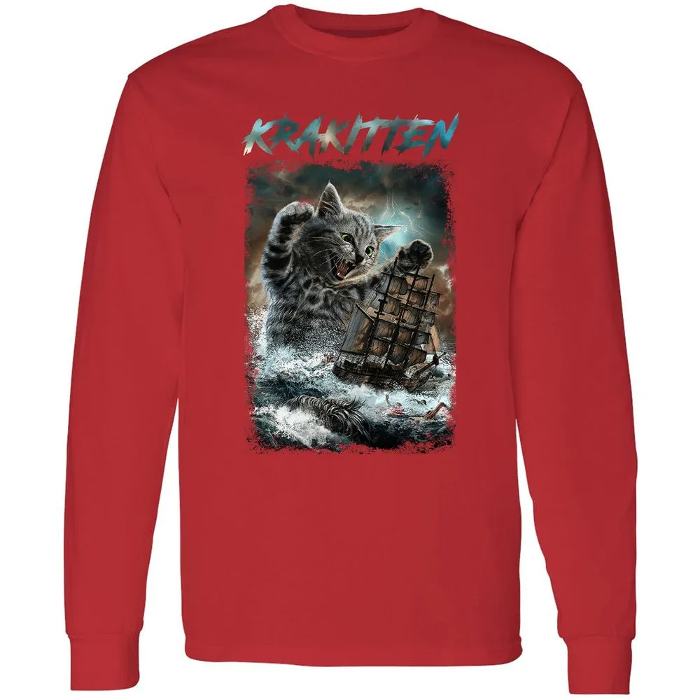 Long Sleeve T-Shirt - U99XET3C - Red - 14