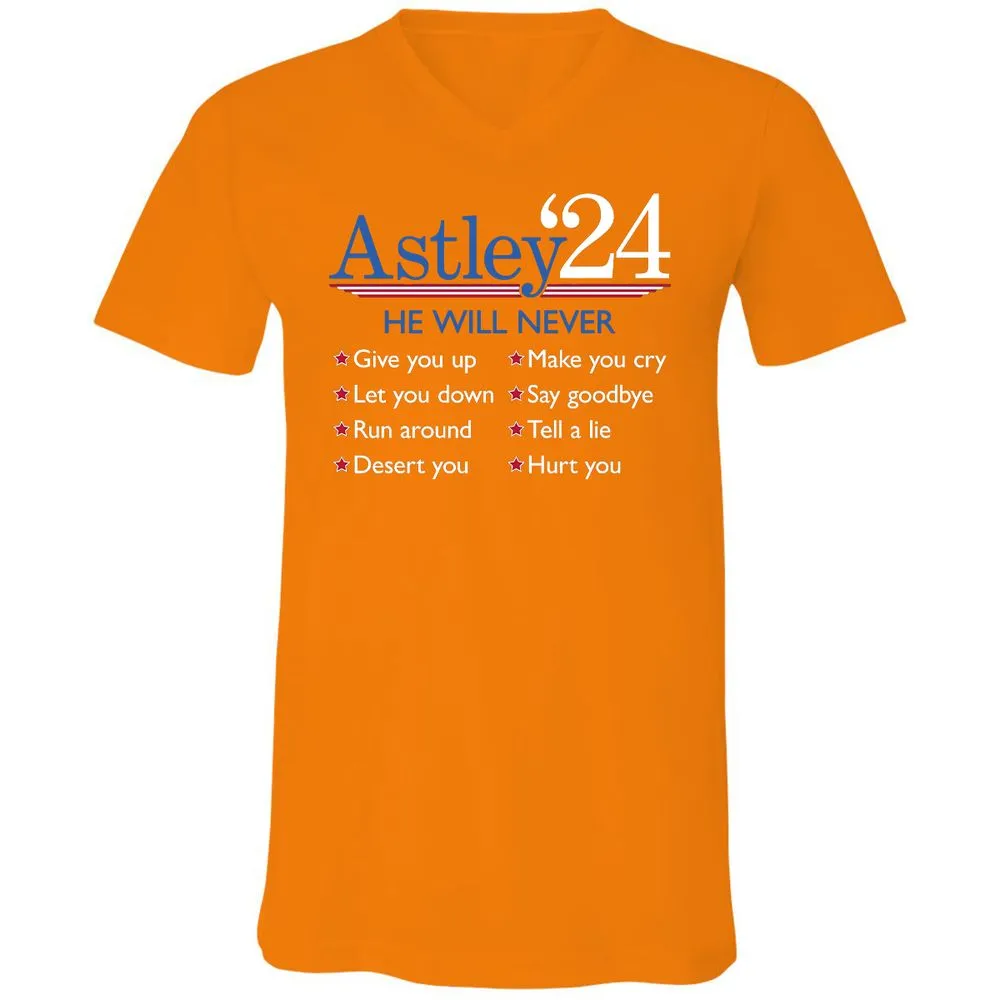 Unisex V-Neck T-Shirt - YCU4QJHC - Orange - 11