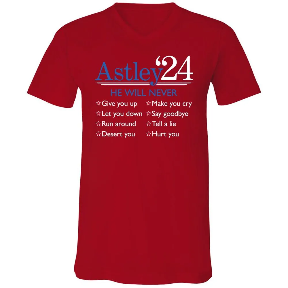Unisex V-Neck T-Shirt - YCU4QJHC - Red - 3