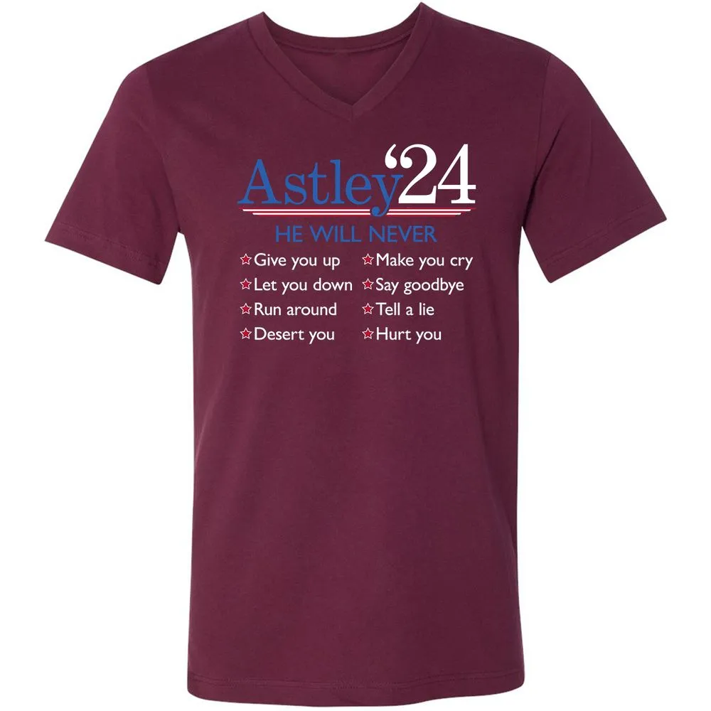 Unisex V-Neck T-Shirt - YCU4QJHC - Maroon - 6