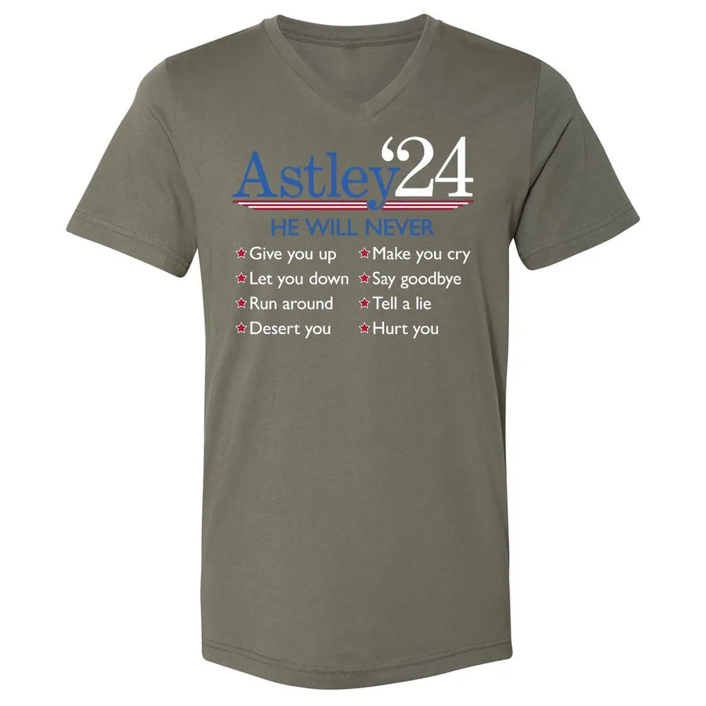 Unisex V-Neck T-Shirt - YCU4QJHC - Military Green - 10