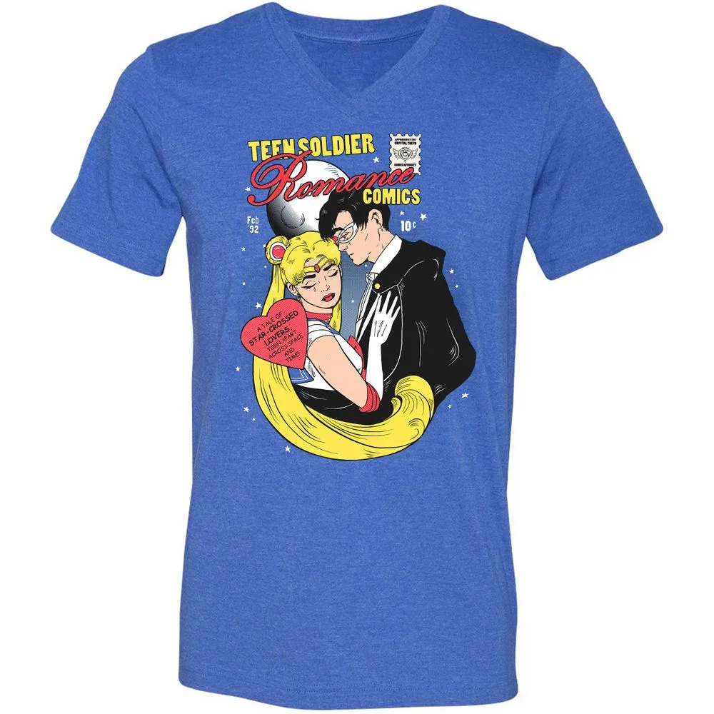 Unisex V-Neck T-Shirt - 93747RWG - Heather True Royal - 14