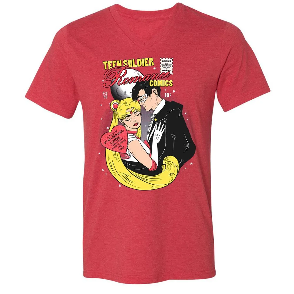 Unisex V-Neck T-Shirt - 93747RWG - Heather Red - 16