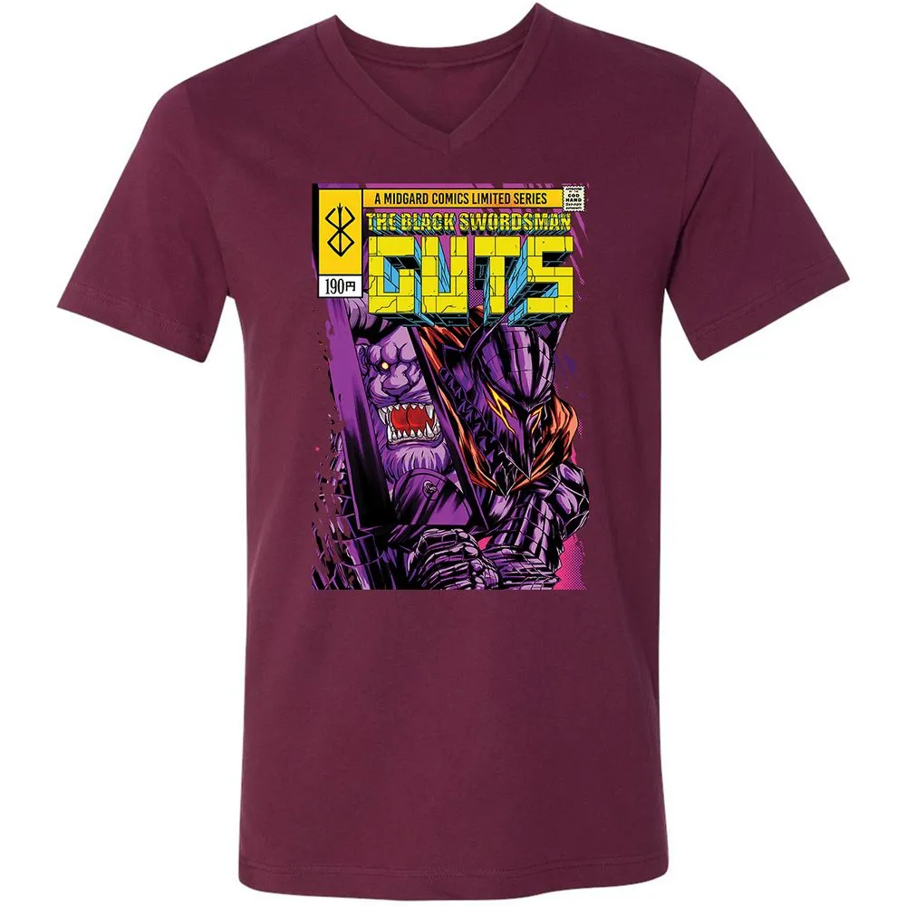 Unisex V-Neck T-Shirt - XUBMNVYS - Maroon - 6