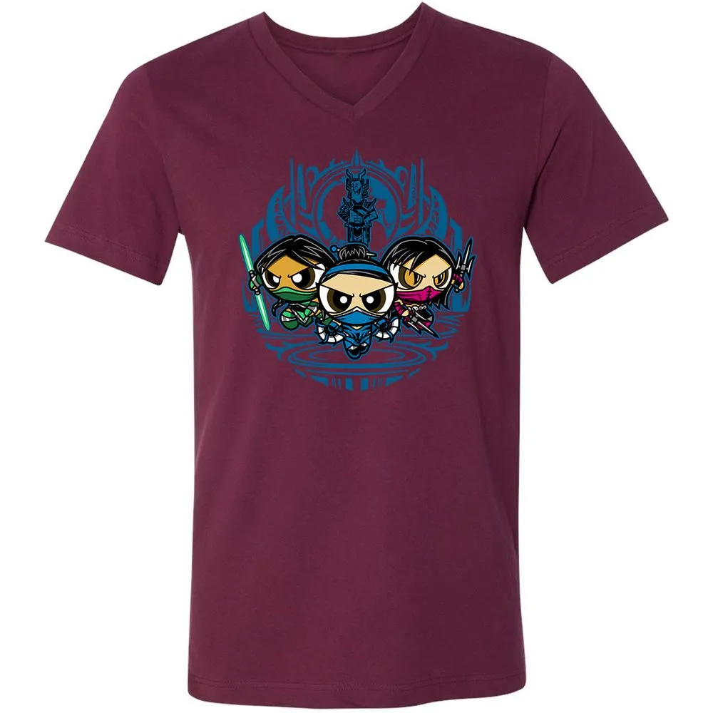 Unisex V-Neck T-Shirt - 1RF4BJFW - Maroon - 6