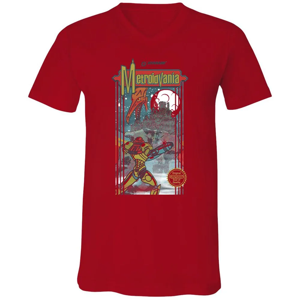 Unisex V-Neck T-Shirt - M2JGYAL6 - Red - 3